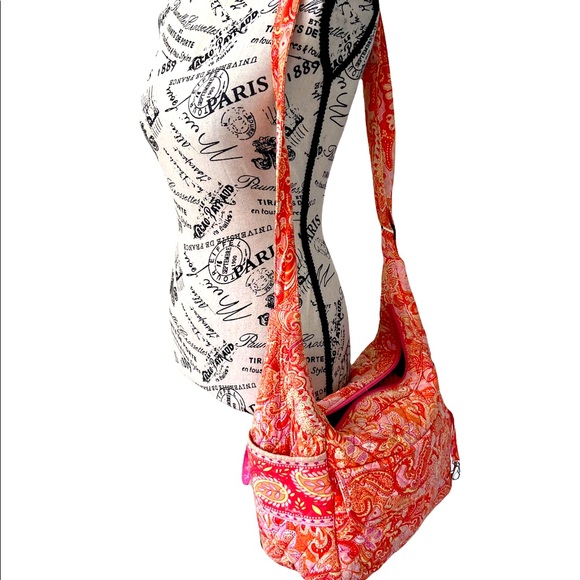 Vera Bradley Handbags - Vera Bradley multicolor pink orange yellow hobo shoulder bag adjustable strap